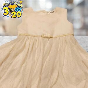 Nanette 4T white sleeveless gold dress